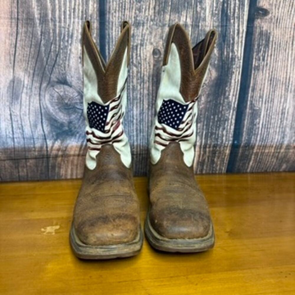 Durango Lady Rebel Women's Western Boots 7.5W Brown Flag‎ Embroidery